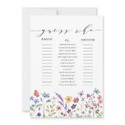 Floral Spring Summer Guess Who Bridal Shower Game