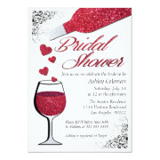 Wine Themed Bridal Shower Invitations Funbridalshowerinvitations Glitter Wine Bridal Shower Invitations