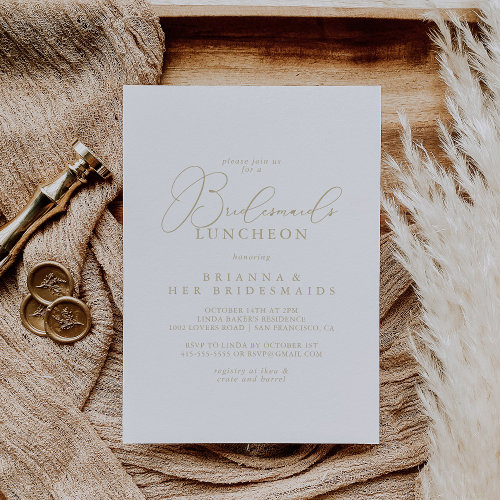 Gold Classy Chic Bridesmaids Luncheon Shower