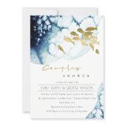 Gold Navy Underwater Sea Fish Couple Shower Invite
