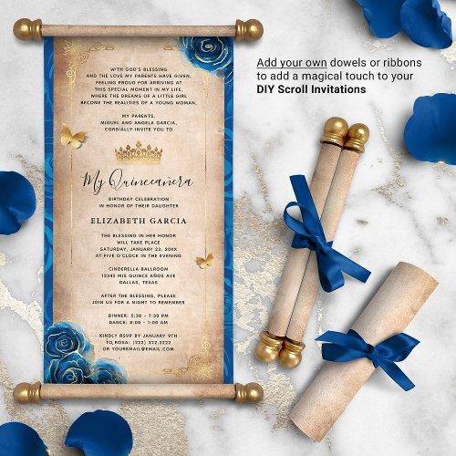 Gold Royal Blue Quinceanera Diy Scroll