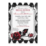 Goth Roses Grunge Diamond Print Bridal Shower