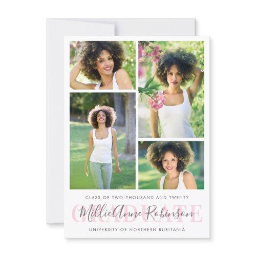 Graduate Script 4 Photos Graduation Announcement