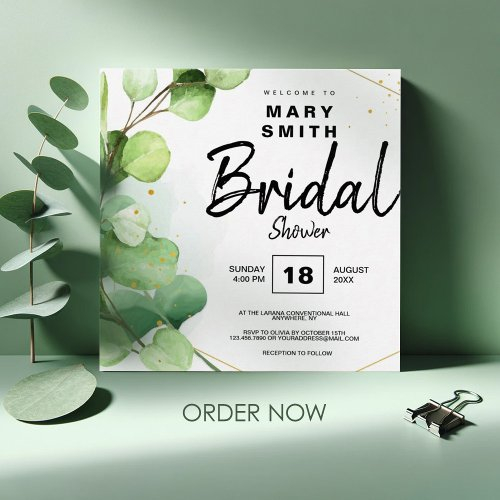 Green Classic Wedding Save The Date Bridal Shower