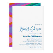 Groovy Colorful Lines Unique Retro Bridal Shower