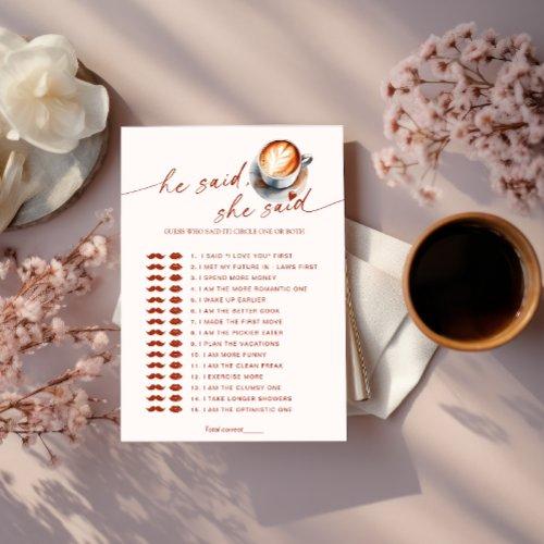 Guess Who Said It Coffee Bridal Shower Game