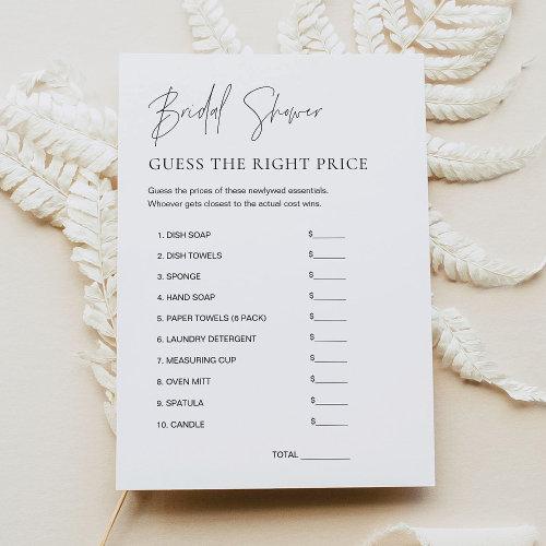Harlow Guess The Price Bridal Shower Game