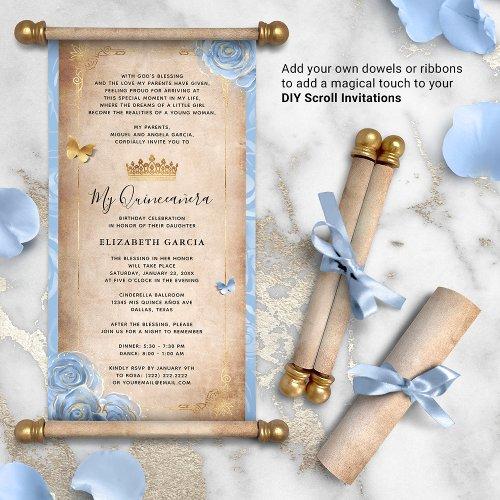 Light Bridal Blue Gold Quince Diy Scroll