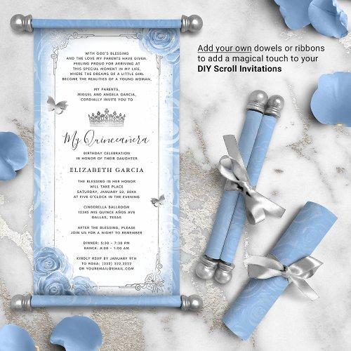 Light Blue Silver Quince Diy Scroll