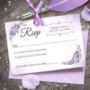 Lilac Lavender And Silver Princess Elegant Wedding Rsvp