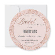 Luxe Blush Pink Rose Gold Floral Bridal Shower