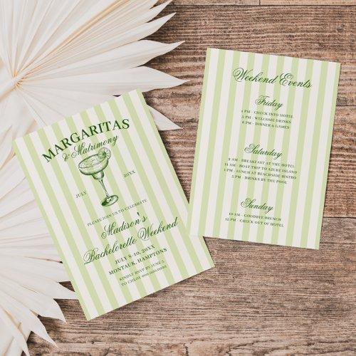 Margaritas And Matrimony Striped Bachelorette
