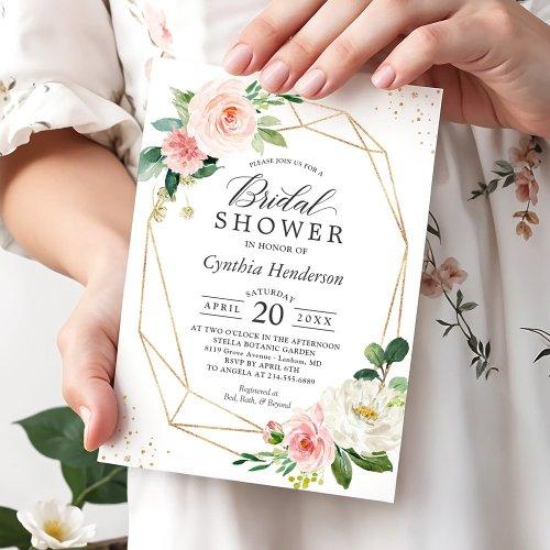 Modern Elegance Blush Pink Floral Bridal Shower