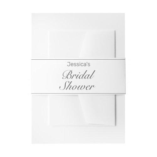 Modern Minimalist White Black Bridal Shower  Belly Band