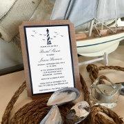 Navy Lighthouse On Burlap Nautical Bridal Shower