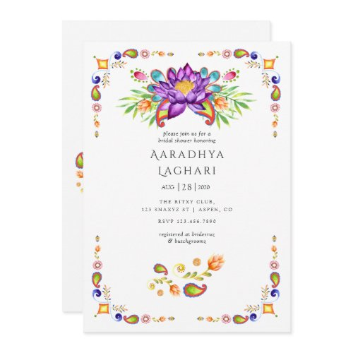 Paisley Lotus Flower Indian Bridal Shower