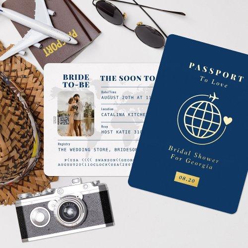 Passport To Love Travel Theme Bridal Shower Foil
