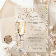 Pearls & Prosecco Champagne Elegant Bridal Shower Acrylic