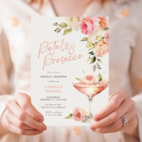 Petals And Prosecco Pink Floral Bridal Shower