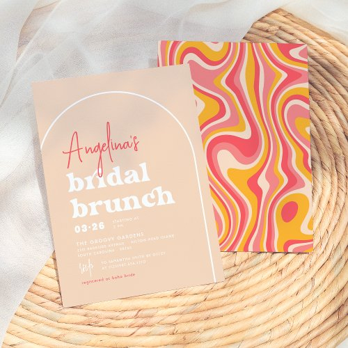 Pink Hippie Boho Modern Arch Brunch Bridal Shower