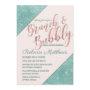 Pink Teal Blue Faux Glitter Sequin Brunch Bubbly Invitation