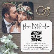 Please Rsvp Online Wedding Qr Code & Photo Square Enclosure
