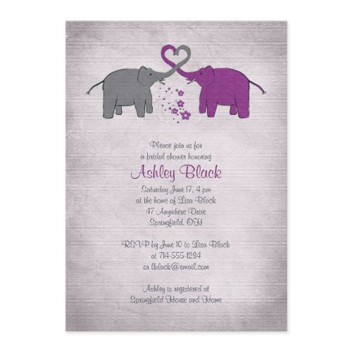 Purple And Grey Elephant Bridal Shower