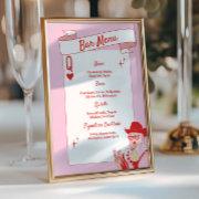 Queen Of Hearts Bar Menu Pink Red