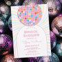 Retro Groovy Pink Disco Ball 70s 80s Bridal Shower