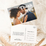 Retro Lettering Full Photo Wedding Thank You Post