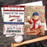 Rookie Of The Year 1st Birthday Baseball Photo