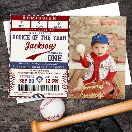 Rookie Of The Year 1st Birthday Baseball Photo