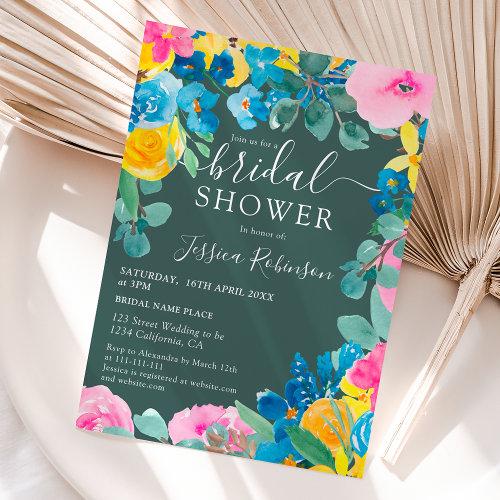 Rustic Green Summer Floral Photo Bridal Shower