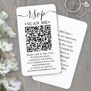 Scan Me Rsvp & Details Qr Code Vertical Wedding Enclosure