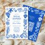 Seashells Frame Bridal Shower Blue Beach Custom Qr