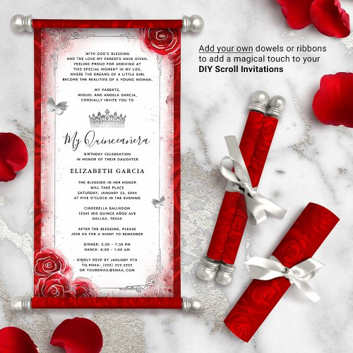 Silver Bright Red Quince Diy Scroll