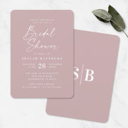Simple Dusty Mauve Pink Solid Color Bridal Shower