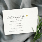 Simple Elegant Gold Kraft Typography Rsvp