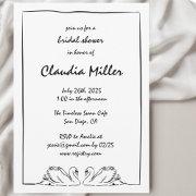 Simple Timeless Handwritten Swan Bridal Shower