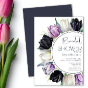 Spring Black White Tulips Bridal Shower