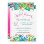 Tropical Pink Teal Floral Ombre Bridal Shower