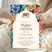 Vibrant Indian Folk Art Elephant Bridal Shower