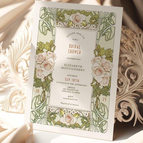 Vintage Bridal Shower  Art Nouveau Rose