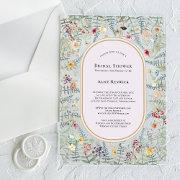 Vintage Wildflower Fern Lavender Bridal Shower Acrylic