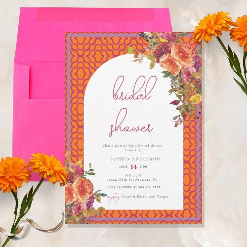 Watercolor Floral Magenta Fuchsia Bridal Shower