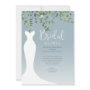 Watercolor Greenery Dusty Blue Bridal Shower Invitation