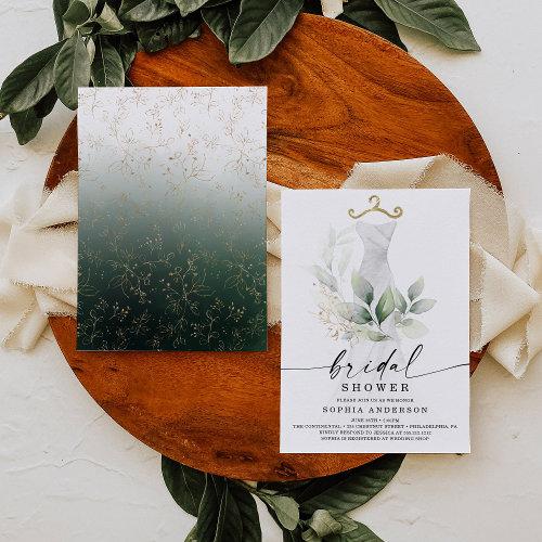 Watercolor Greenery Gold Bridal Shower