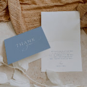 Whimsical Dusty Blue Folded Bridal Shower Thank You