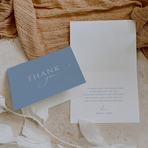 Whimsical Dusty Blue Folded Bridal Shower Thank You