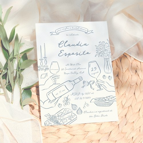 Whimsical Hand Drawn Bridal Shower Illustrated